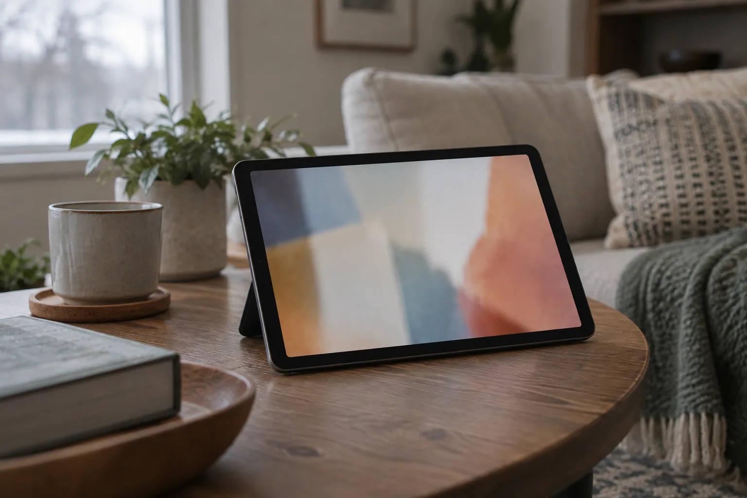 Landscape tablet with a color screen