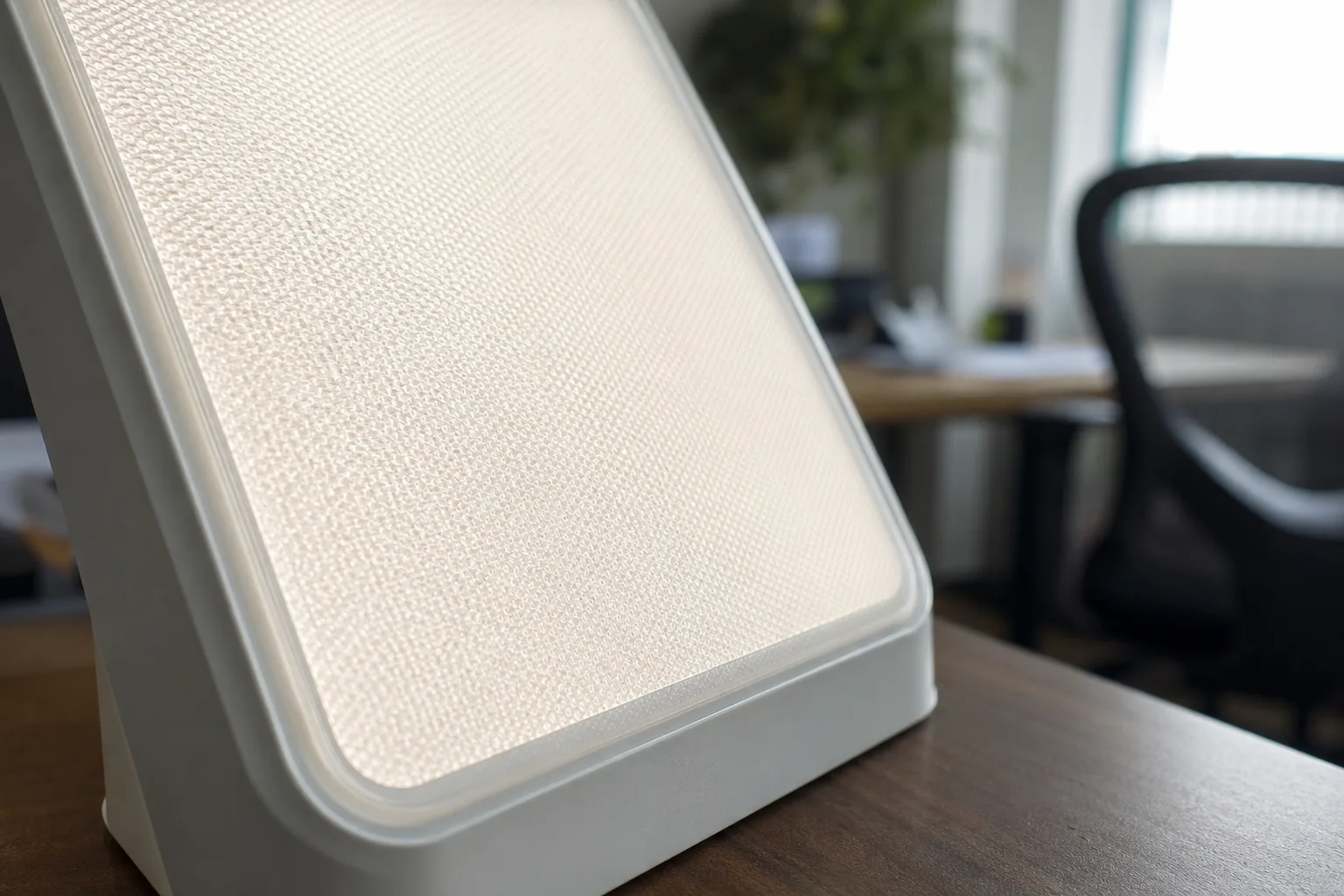 Daylight lamp diffuser and angled housing