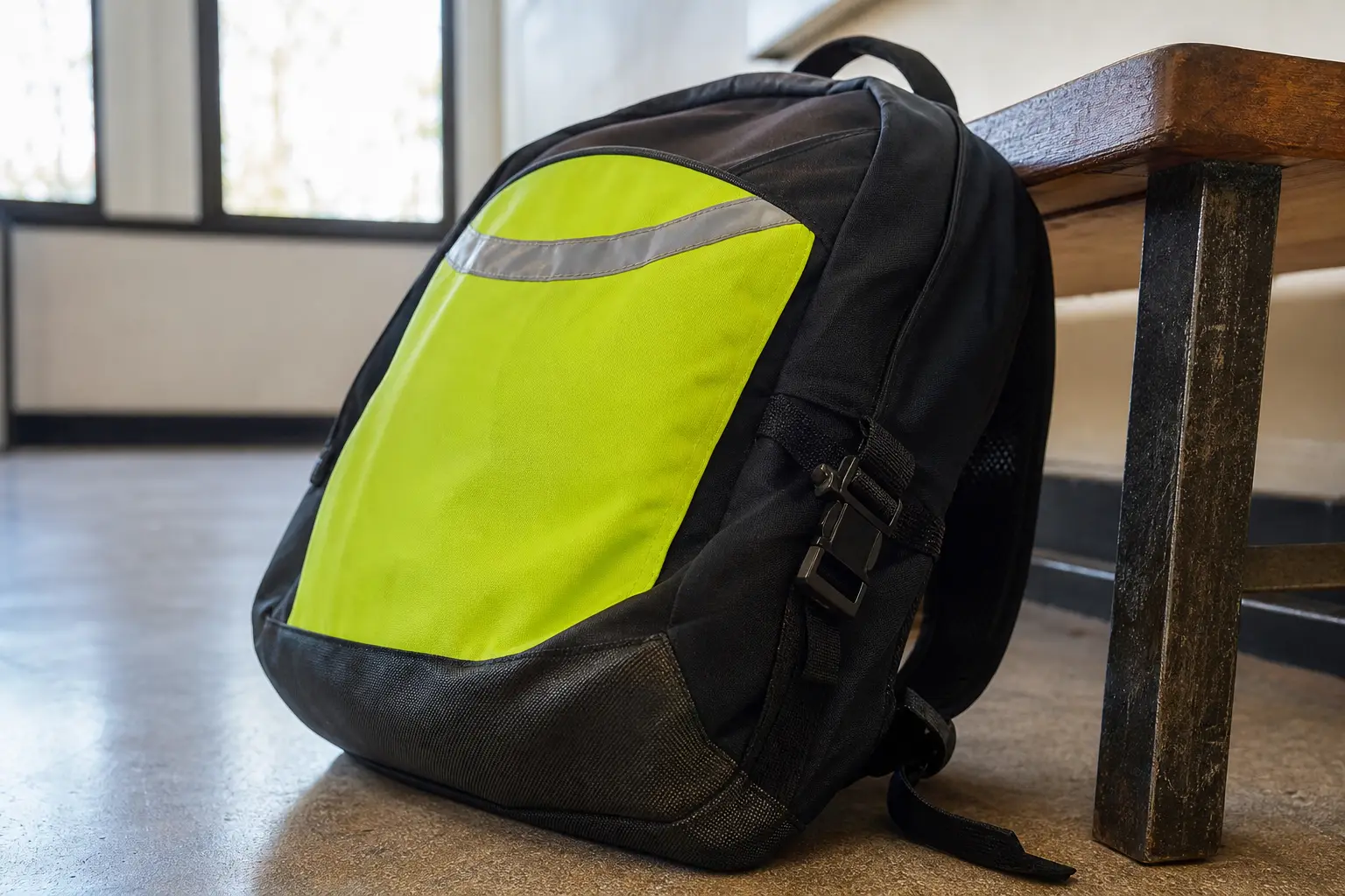 Mochila escolar con paneles reflectantes y esquinas reforzadas